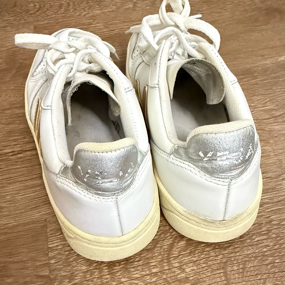 Veja V10 Prime Leather Womens Sneakers In White Bronze Size 6 - Picture 3 of 8